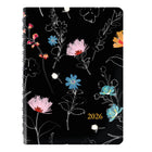 Blueline - 2026 Agenda hebdomadaire/mensuel Dramatic Floral avec couverture imprimée - 8 po x 5 po - Bilingue-Agenda hebdomadaire avec espace ligné chaque jour de la semaine