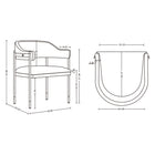 Manhattan Comfort - Fauteuil de salle à manger moderne Lia 24,8 po en chenille crème avec accoudoirs-Revêtu de chenille luxueuse avec un rembourrage en mousse haute densité