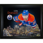 Leon Draisaitl Edmonton Oilers Skyline - Framed Print - 20" x 16"-Premium virtual frames