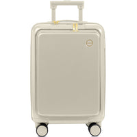 Champs Onyx Carry-on Luggage - Ivory-Unparalleled design. A seamless fusion of contemporary design and a luxurious leather-inspired finish. Timeless and sophisticated
