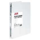JAM Paper - Classeur en plastique de 0 -5 pouce - classeur transparent à 3 anneaux-Couleur : Transparent | Soyez élégant et organisé avec des classeurs colourés.