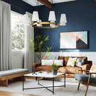 Modway - Surround 8-Lumière Lustre - Laiton en satin blanc-Auvent de plafond encastré