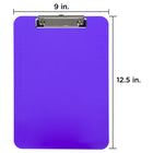 JAM Paper Plastic Clipboards with Low Profile Metal Clip - Letter Size (9 x 12.5) - Violet Purple-Our clipboards feature a durable metal clip for securing papers that has a sturdy long-lasting spring.