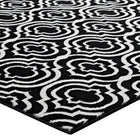 Modway Frame Transitional Moroccan Trellis Area Rug - 8 ft W x 10 ft L - Black/White-Stain Resistant / Easy To Clean