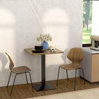 HOMCOM - Table à manger carrée avec base en acier pour cuisine - brun-Plateau en panneau de particules avec finition mélaminée pour une protection douce 