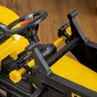 Aosom Kids Pedal Ride-On Excavator with Front Loader and Trailer - Yellow-Suitable for kids from 3 years to 6 years 