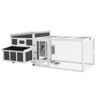 PawHut Wooden Chicken Coop with Large Run, Nesting Box and Tray - Dark Grey-Large and roomy with 10 sq. ft. in the run and 4.2 ft. from end to end 