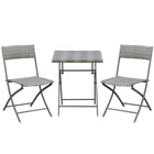 Outsunny - ensemble bistrot d’extérieur en rotin 3 pièces - gris-Ensemble en rotin de 3 pièces comprenant 2 chaises et 1 table pour une utilisation intérieure et extérieure 
