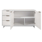 Manhattan Comfort Granville 55.04" Modern Sideboard - White-Featuring 25mm of Board Thickness Made of High Quality Solid Wood and Solid Wood Ribbed Drawer Front