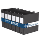 Davis Group Premium Economy Binder - Round Ring - 3" - Black - 6 Pack-3 Ring Binder
