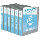 Davis Group Easyview Premium Binder - Round Ring - Customizable - 1.5" - Grey - 6 Pack-3 Ring Binder