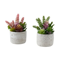 Monarch Specialties - 9366 Succulente Artificielle 9" de Haut - Pots en Ciment Gris - Ensemble de 2-Cet ensemble de 2 plantes artificielles comprend des succulentes artificielles de 9" de hauteur, conçues pour apporter une touche décorative moderne à toute table, étagère ou surface