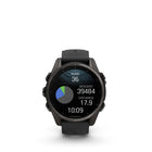 Garmin - fēnix 8 – 43 mm, saphir AMOLED, titane DLC gris carbone avec bracelet en silicone noir/gris galet-10