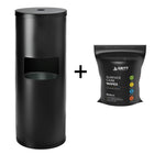 Gritt Commercial Wipe Dispenser Starter Kit with 800 All-Purpose Cleaner Wipes - Black-Trash receptacle and wipe dispenser all-in-one