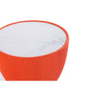 Manhattan Comfort Anderson Modern Leatherette Upholstered End Table - Orange - Set of 2-18.43" L x 18.43" W x 21.61" H