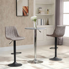HOMCOM Adjustable Leathaire Swivel Bar Stools with Back - Grey - 2 Pack-Suitable for use in the kitchen and smaller spaces
