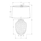 Monarch Specialties 26" H Transitional Table Lamp - Cream Ceramic / Ivory / Cream Shade-With a 5ft long black cord, this perfectly sized and practical decorative accent can be set on an end or side table in your living room or home office, or on your bedside table for some eclectic charm in your bedroom