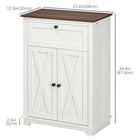 HOMCOM 23.6" L Storage Cabinet for Farmhouse Kitchen - White-The melamine surface is also smooth and easy to clean