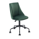 FurnitureR Cian Velvet Upholstered Task Chair - Green-Mid-Back ergonomic design task chair
