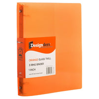 JAM Paper Plastic 1" 3-Ring Binder - Orange-Colour: orange Three Ring Plastic Binder - 1 Inch Wide