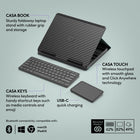 Logitech Casa Pop-Up Desk - Classic Chic-For a Wide Range of Laptops: The laptop holder supports most laptops from 10" to 17", plus, each device connects to multiple OS (Windows, macOS, iPadOS, ChromeOS) via Bluetooth Low Energy