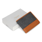 Champs - Portefeuille Bi-Fold en Cuir Denim - Beige/Noir-2 pochettes latérales
