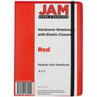 JAM Paper Hardcover Medium Journal Notebook with Elastic - 100 Lined Sheets - 5" x 7" - Red-Size: Medium (5 x 7 inches) | Fits easily in bags, backpacks, and brief cases.