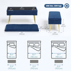 HOMCOM Upholstered Storage Bench for End of Bed - Dark Blue-Elegant bedroom bench with gold-tone legs adds a touch of sophistication;