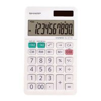 Sharp EL377W 10-Digit Handheld Business Calculator - White -Personal 10-digit display