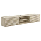 Modway Render 70" Faux Travertine Wall-Mount Media Console TV Stand - Travertine-Wall-Mounted TV Stand
