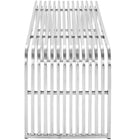 Modway Pipe 60" Stainless Steel Bench - Silver-Non-Marking Foot Glides