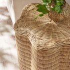 Modway Erika Scalloped Natural Rattan Side Table - Natural-Non-Marking Foot Caps