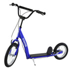 Aosom Kids Scooter with Adjustable Handlebar, Front and Rear Dual Brakes - Blue-Help your child improve their sense of balance and build up strength 