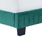 Modway Celine Channel Tufted Performance Velvet King Bed - Teal-Solid Wood Legs