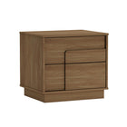 Manhattan Comfort - Ensemble de 2 tables de nuit modernes Horizon 21,7" - Érable-Tiroirs élégants sans poignées à ouverture par pression avec un détail unique de façades de tiroirs carrées superposées