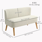 HOMCOM - Canapé 46 po loveseat avec pieds en bois - blanc crème-Pieds réglables pour rester stable sur un sol irrégulier 