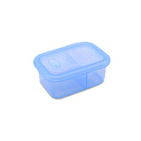 Minimal Boîte à bento en silicone - Bleu - 700ml - Ensemble de 2-100% silicone pur de qualité alimentaire sans BPA, BPS, PVC
