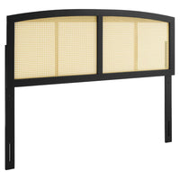 Modway Halcyon Cane King Headboard - Black-King Wood Headboard