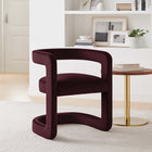 Modway Winslow Performance Velvet Barrel Accent Chair - Mulberry-Performance Velvet Fabric