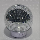 Rotate Disco Ball Essential Oil Diffuser Ultrasonic Cool Mist Humidifier - Silver-Silver disco ball design: Features a stylish and reflective silver finish that serves as a unique and modern decor piece