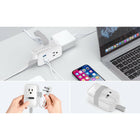 Uncaged Ergonomics Travel Charger - 4 AC - 2 USB - 1 USB-C - White-1 USB-C port. 