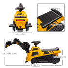 Aosom 3-in-1 6V Electric Ride-On Excavator, Bulldozer and Road Roller - Yellow-Enjoy hours of playtime with the convenience of battery power 