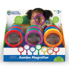 Learning Resources Primary Science Jumbo Magnifiers - Assorted Colours-Flip-out stands on each magnifier allow for engaged, hands-free viewing in 4.5x magnification.