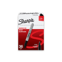 Sharpie Permanent Markers - Fine Tip - Black - 36 Pack-Pen-style permanent markers with fine tips create thin, accurate lines