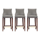 Manhattan Comfort - Tabouret de bar shubert moderne en similicuir 22,64", taupe foncé, lot de 3-Tabouret de bar moderne avec dossier parfait pour une utilisation au bar et dans la cuisine. Ensemble de 3