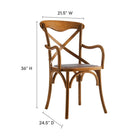 Modway Gear Dining Armchair - Walnut-Natural rattan seat