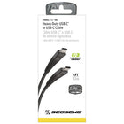 Scosche Strikeline Heavy Duty USB-C to USB-C Braided Cable - 4 ft - Black-Braided cable provides flexibility strength and tangle-free durability