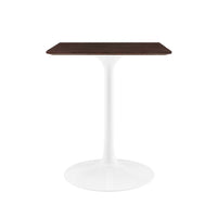 Modway Lippa 24" Square Dining Table - White Cherry Walnut-Wood Veneer