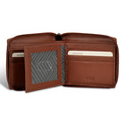 Champs Onyx Leather Zip Around Wallet - Brown-Double Bill compartment