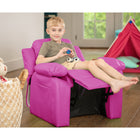 Flash Furniture – Fauteuil en vinyle inclinable pour enfant avec espace de rangement, style contemporain, rose vibrant-Rembourrage en vinyle rose chaud